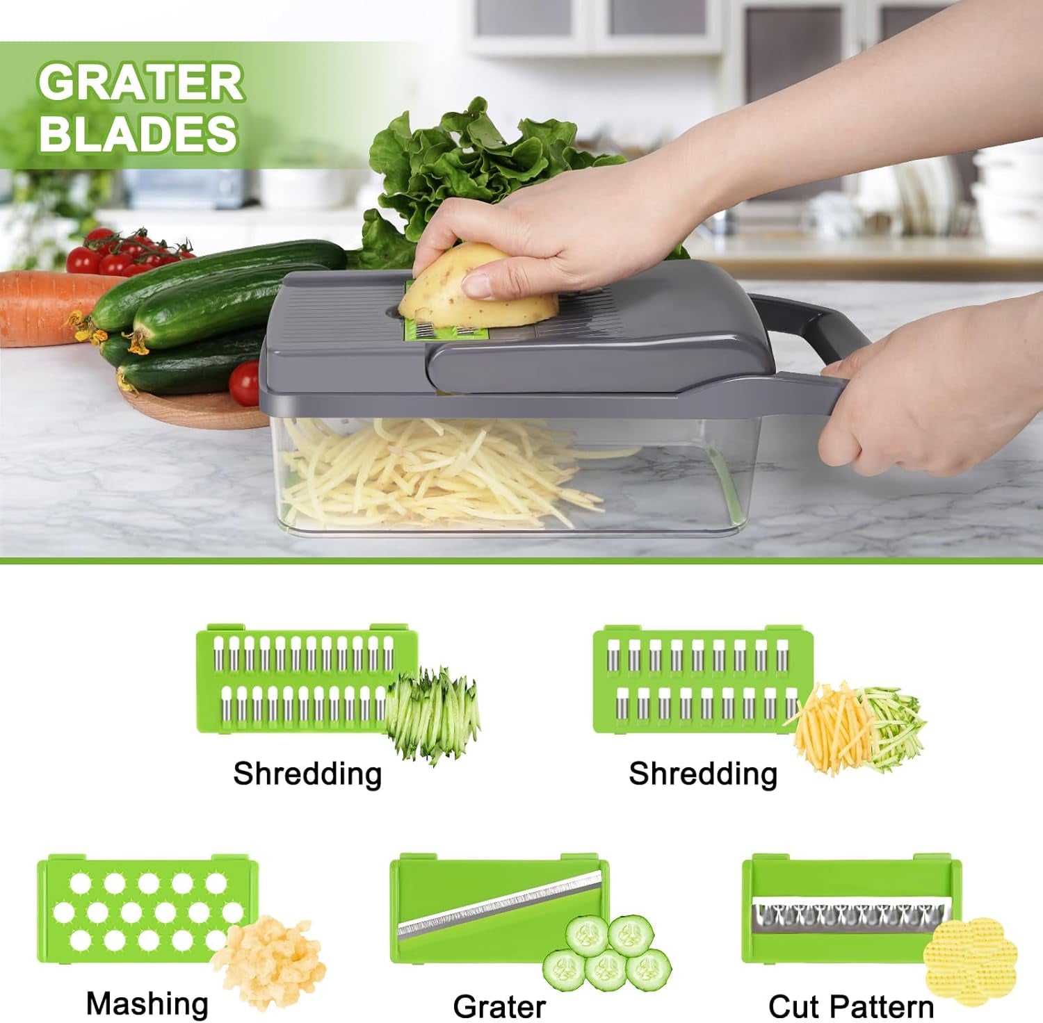 15-In-1 Vegetable Chopper, Cheese Slicer, Food Chopper, Veggie Chopper, Onion Ch