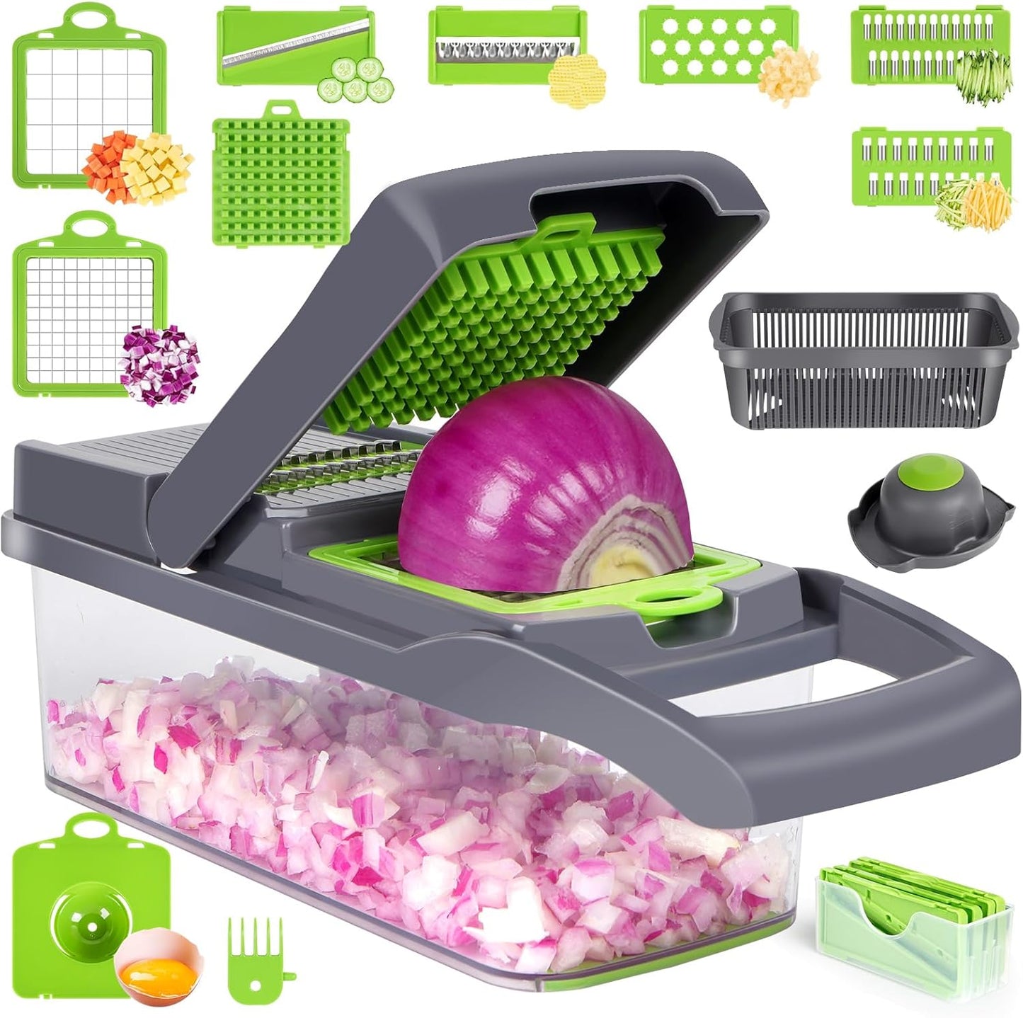 15-In-1 Vegetable Chopper, Cheese Slicer, Food Chopper, Veggie Chopper, Onion Ch