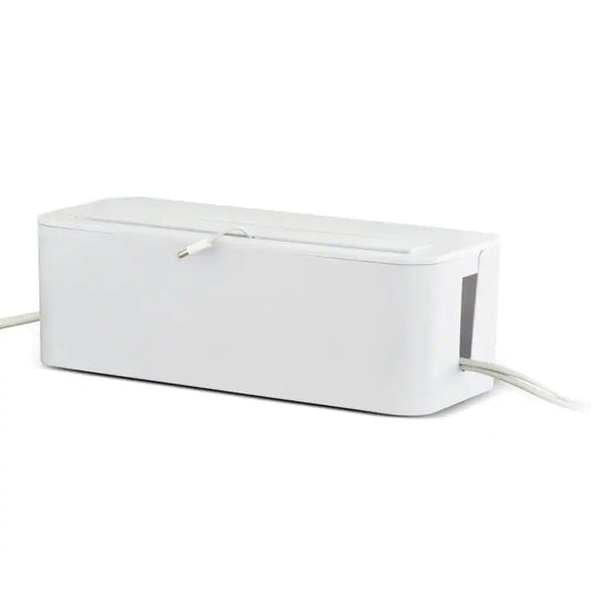 In-Box Cable Organizing Management Box for under Desk in White